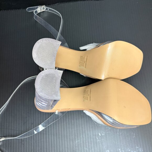 STEVE MADDEN Lourdes Clear Sandals Chunky Block Heel Platform-Never worn - Picture 4 of 6